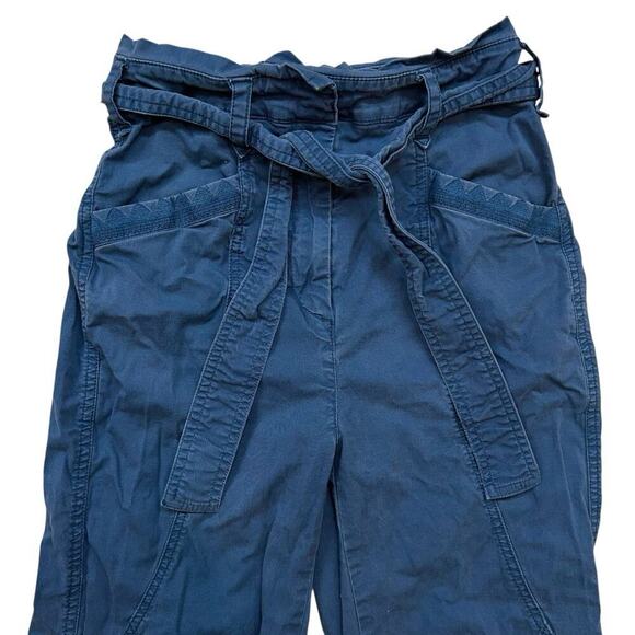 Anthropologie Pants Women’s O Teal Ellie Embroidered Belted Barrel Leg Utility - Picture 4 of 13
